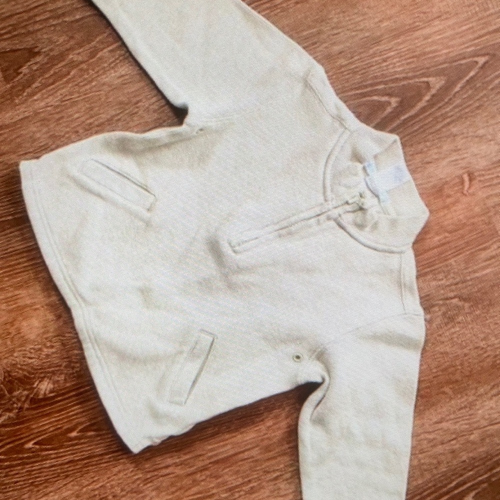 Oatmeal surf school cotton pullover blouse